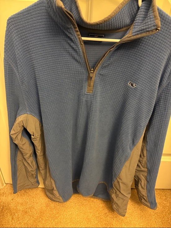 Vineyard Vines Other - Vineyard Vines Light Blue and Tan Waffle Quarter-Zip Pullover